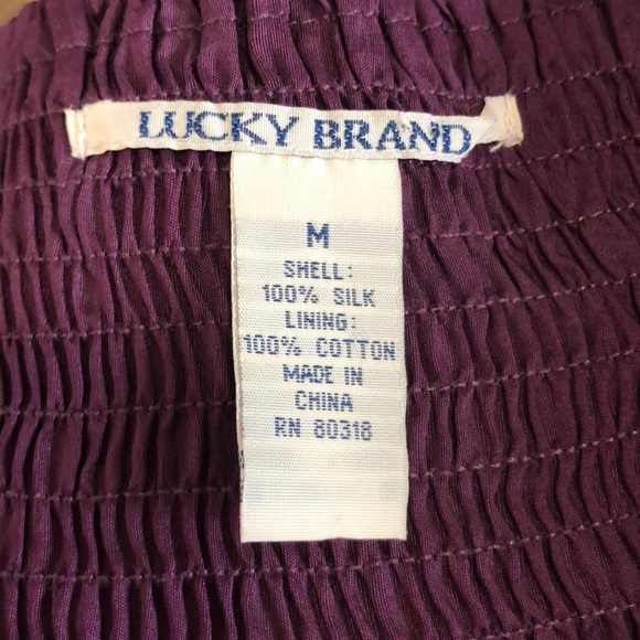 LUCKY BRAND Skirt M Pockets 100% Silk Mini POCKETS PERFECT COND - Picture 4 of 6